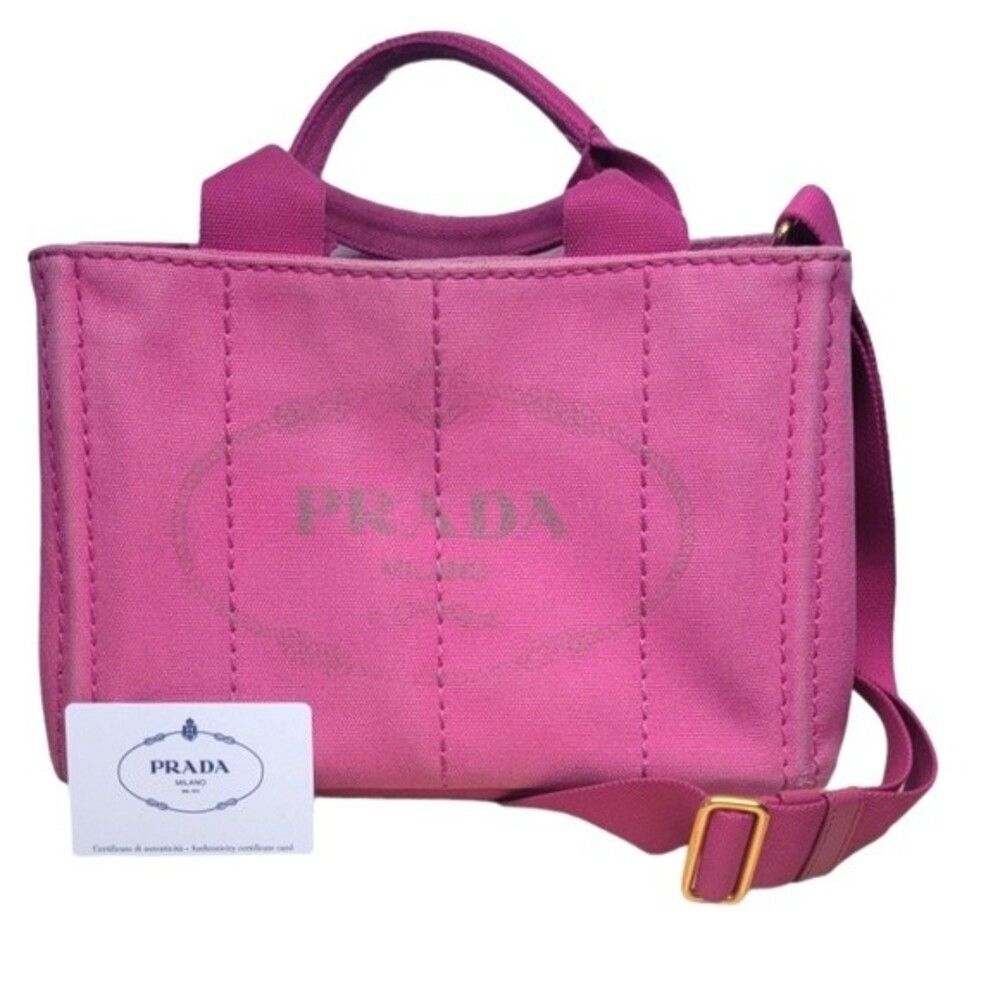 💖PRADA Pink Canvas Crossbody/Handbag, shoulder Authentic